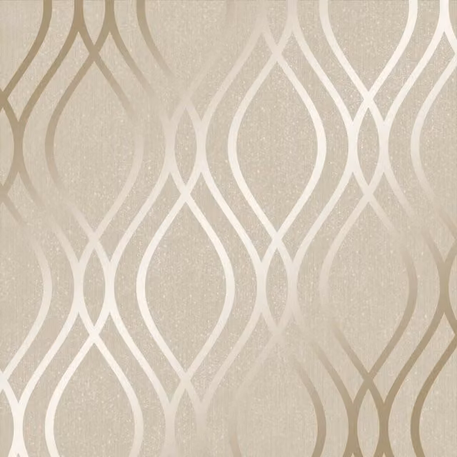 I Love Wallpaper Camden Wave Geometric Abstract Wallpaper in Gold and Yellow