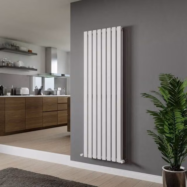 Bathroom Kingdom Vega White Double Flat Panel Vertical Radiator H: 180 cm, W: 44.8 cm