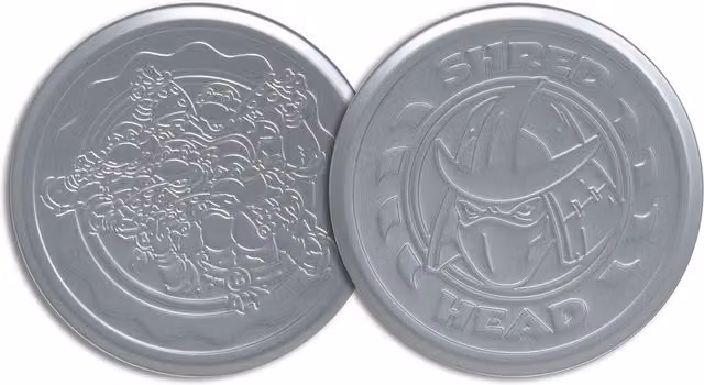 FaNaTtik Teenage Mutant Ninja Turtles Set of 4 Embossed Metal Coasters in Silver with Cork Non-Slip Base – 1