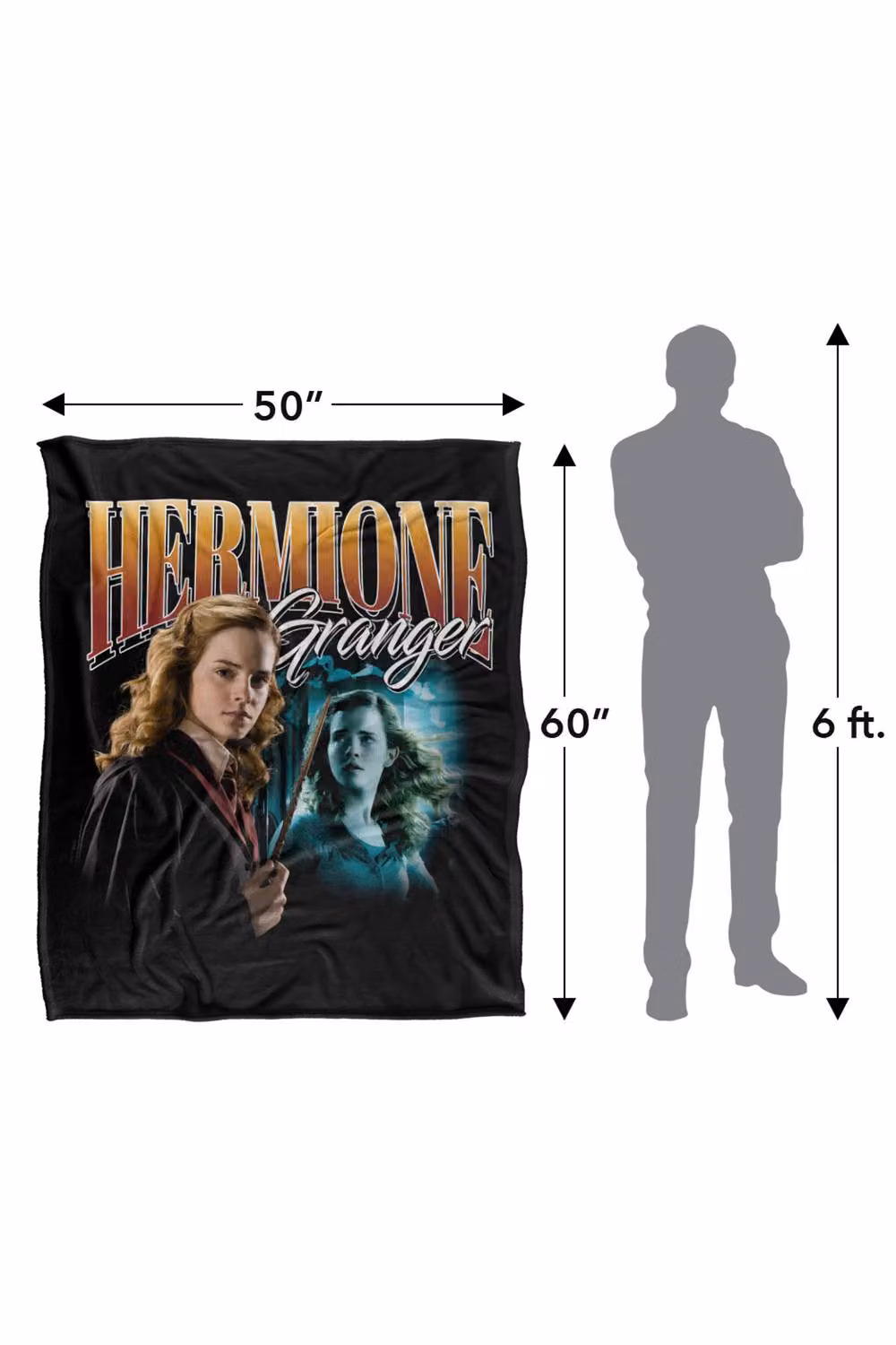 LOGOVISION Harry Potter Hermione Granger Homage Super Soft Fleece Throw Blanket, Multicolour, W: 127 cm x L: 152.4 cm – 8