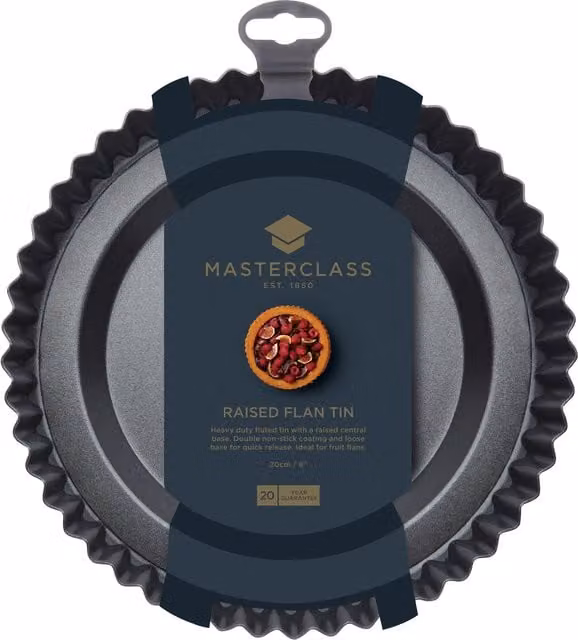 MasterClass Non-Stick Round Carbon Steel Tart Tin, 20cm, Grey – 1