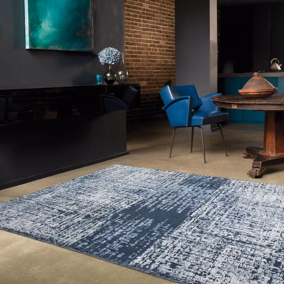 The Rug Shop UK Modern Abstract Blue Easy To Clean Area Rug, W: 160 cm, L: 230 cm – 2