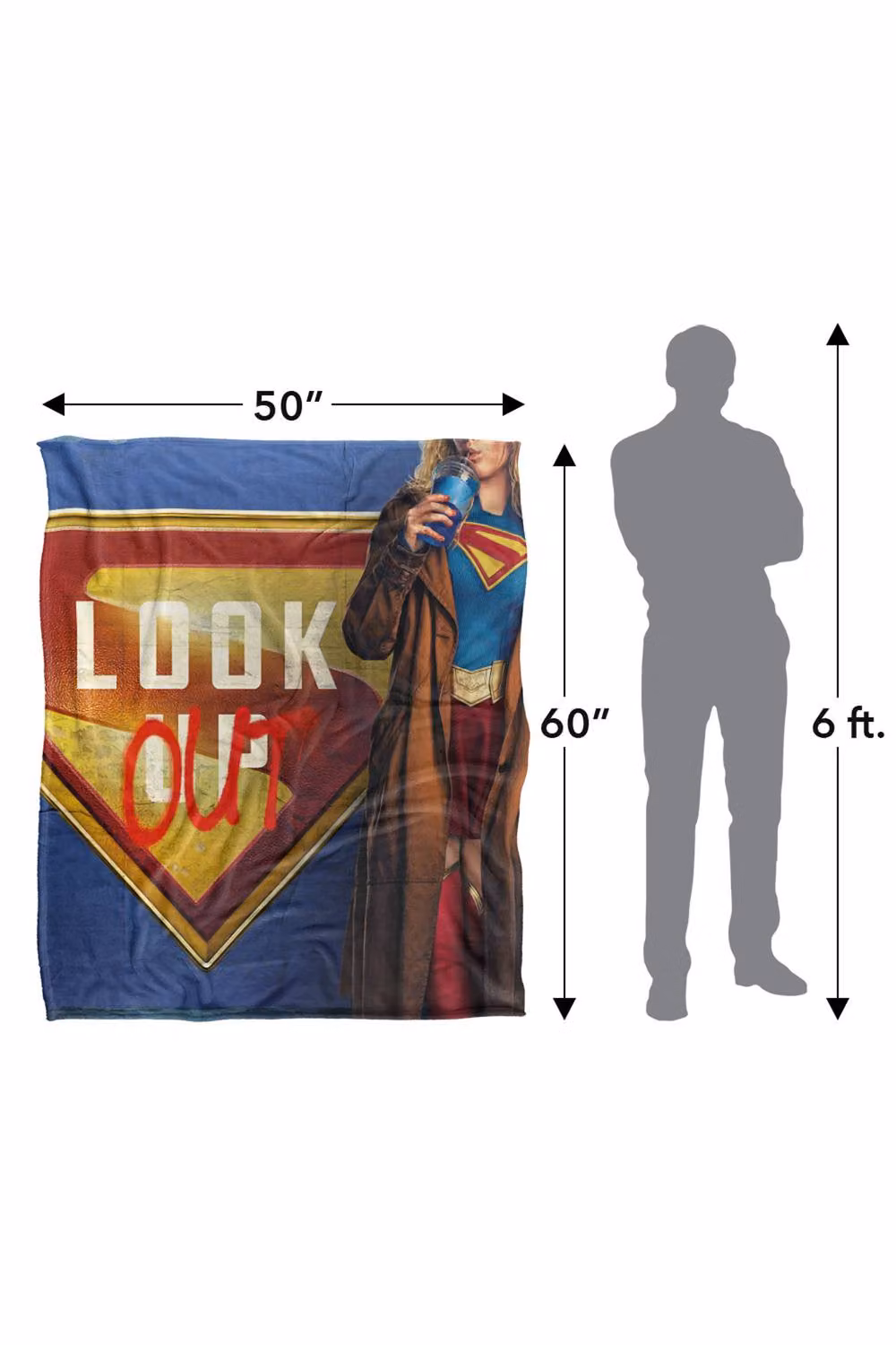 Warner Bros. Supergirl 2026 Vertical Poster Super Soft Fluffy Polyester Throw Blanket in Multicolour, Large – 3