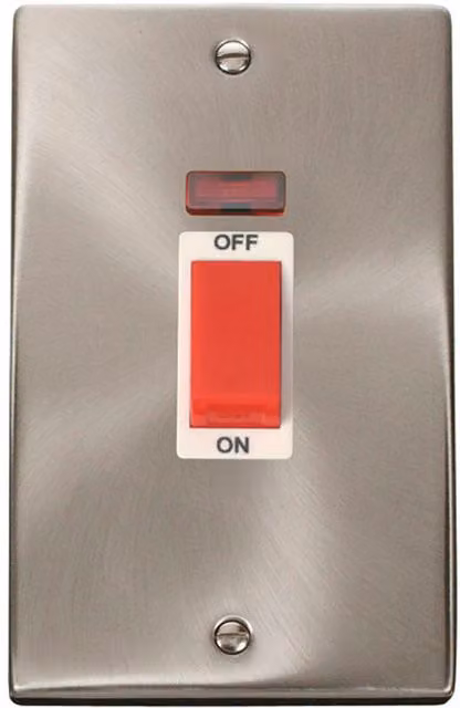 SE HOME White Surface Mount 2 Gang Switch with Brushed Chrome Plate