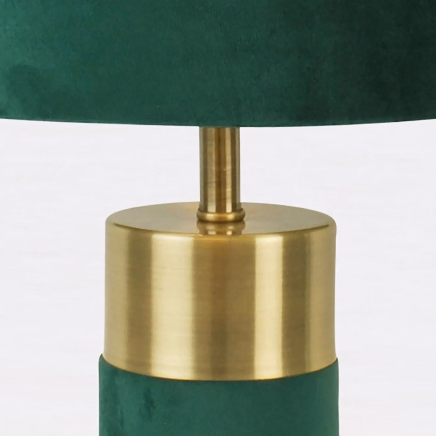 First Choice Lighting Green Velvet Table Lamp with Gold Brass Detail – 4