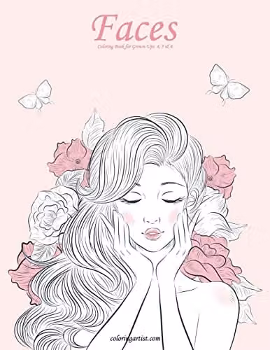 Faces Coloring Book for Grown-Ups 4, 5 & 6 by Createspace, Pink