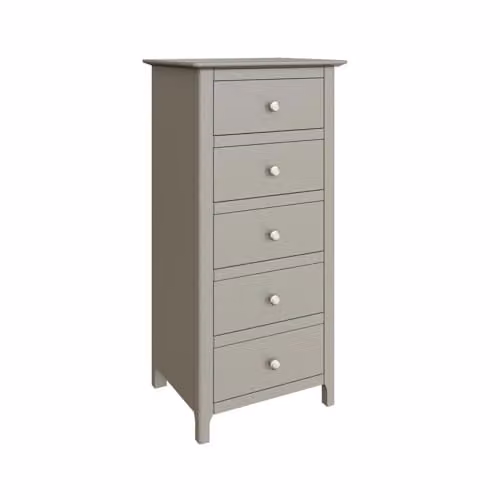 FWStyle Palma Grey 5-Drawer Tall Slim Chest of Drawers, W/D/H: 40 x 40 x 102 cm
