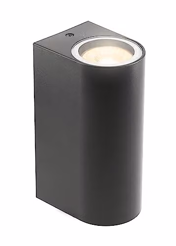 CGC Lighting Black Curved Up and Down Outdoor Wall Light with Transparent Glass – 3