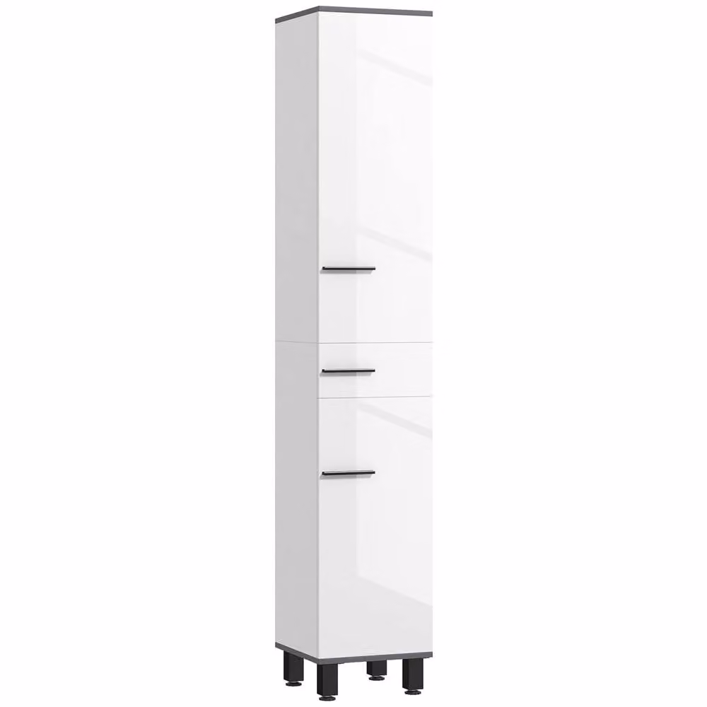 Wyld Haus Mael Extra Tall Slim Bathroom Storage Cabinet in White, H 190 cm x W 32 cm x D 34 cm – 2