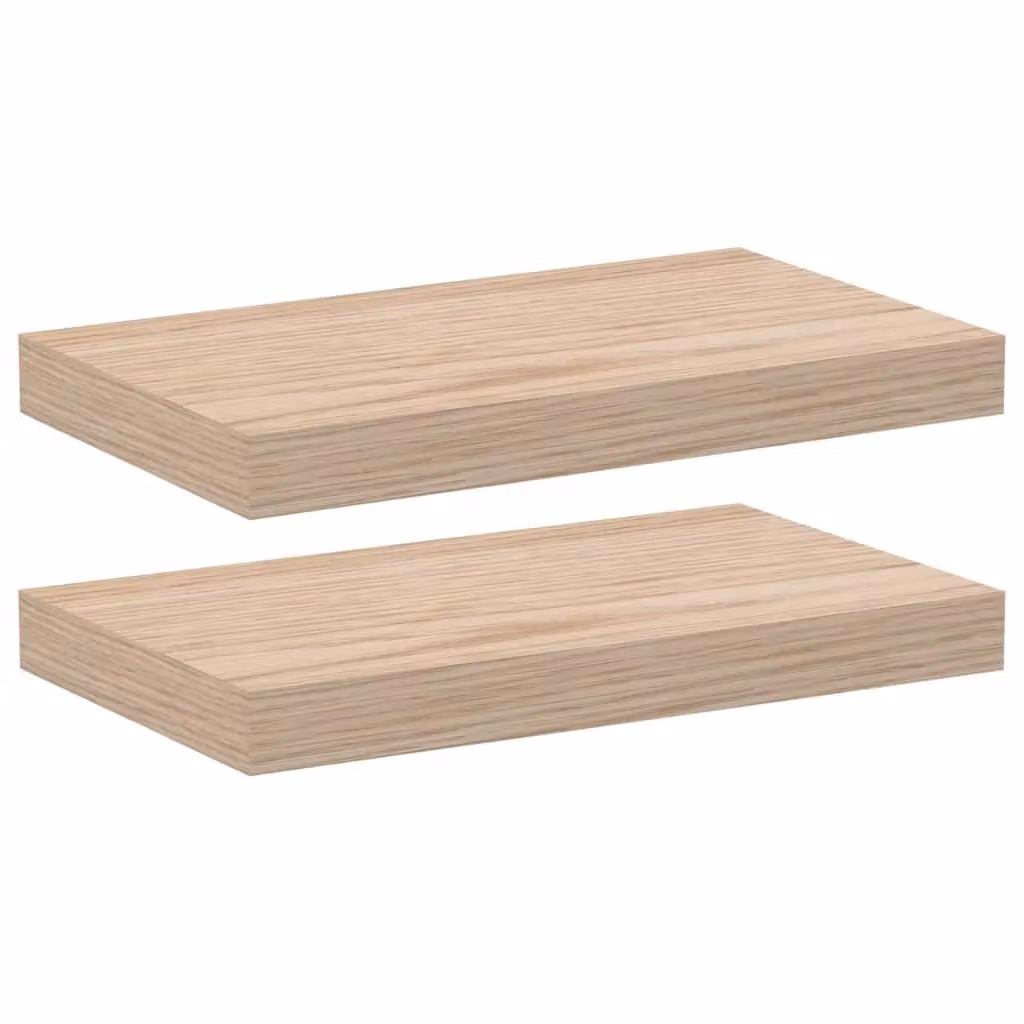 Berkfield Home Floating Shelves, 2 Piece Set in Brown Oak Engineered Wood, W: 40 cm, D: 23.5 cm, H: 4 cm – 2