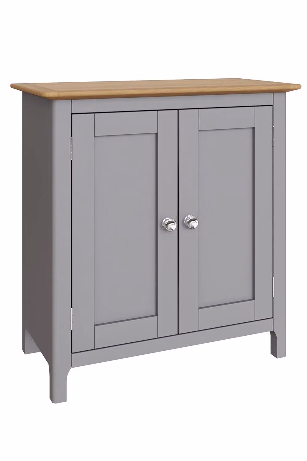 FWStyle Painted Oak 2 Door Compact Sideboard in Dove Grey – 2