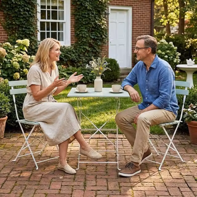 OUTSUNNY Outdoor Folding Bistro Set for 2 Adults in White and Green with Acacia Wood and Metal