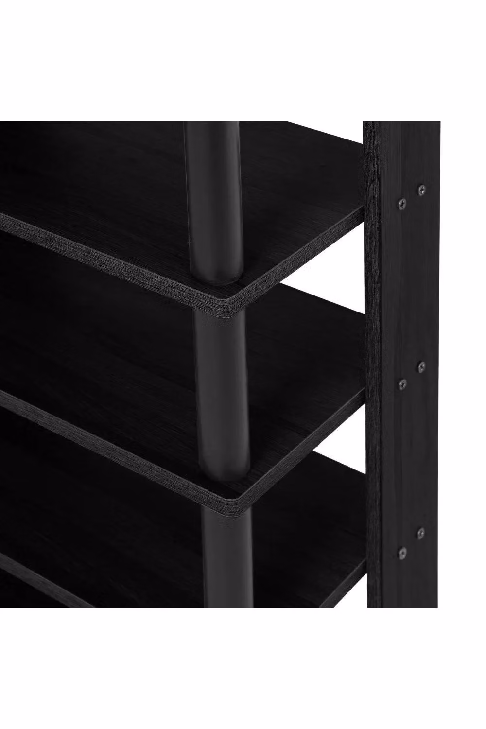 H&O Direct Modern Black Wooden Open Shoe Rack – 2