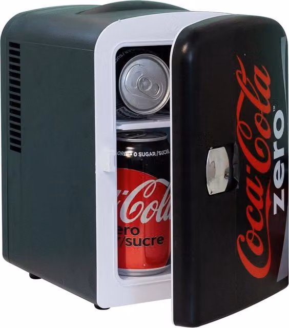 Koolatron Coca Cola Mini Fridge and Cooler Box, 4L, Black