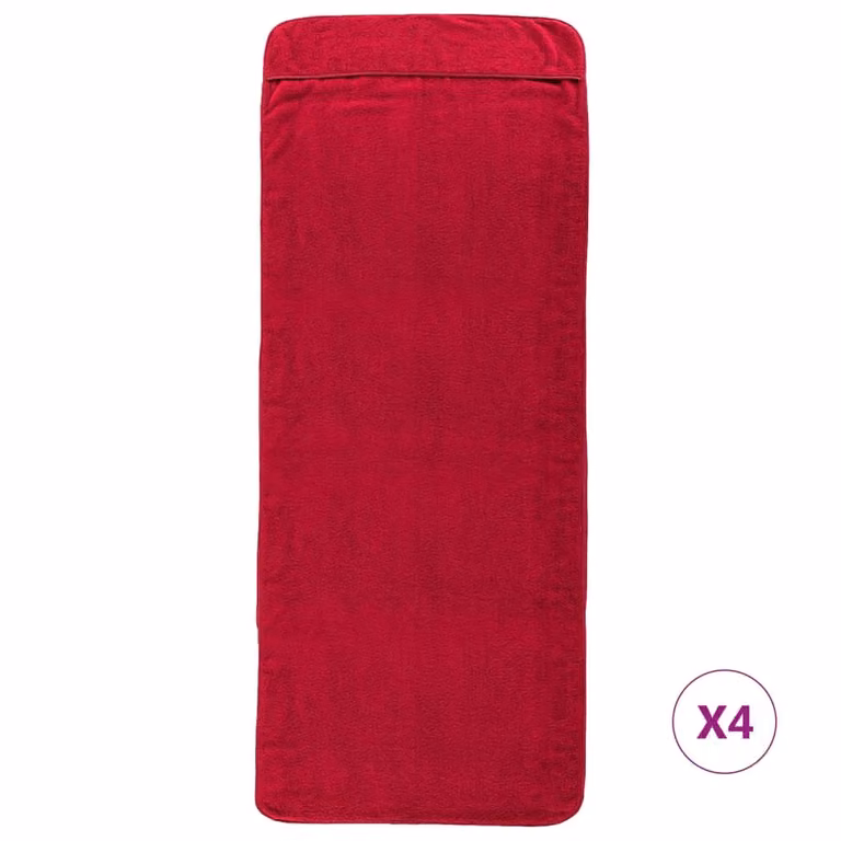 Berkfield Home 4-Piece Burgundy Beach Towel Set, 400 GSM, W: 60 cm, L: 135 cm