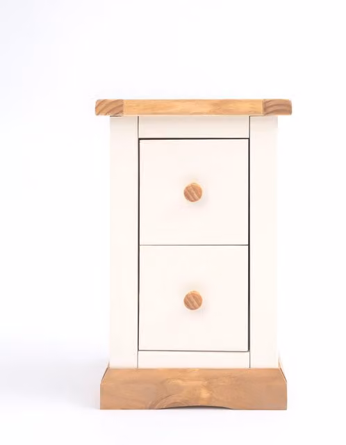 Cabinet Bits Trevi 2 Drawer Petite Bedside Table in Off-White