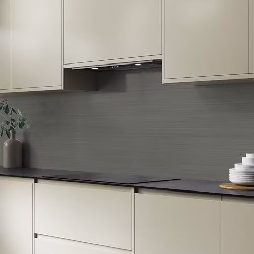 Bushboard Silver Aluminium Kitchen Splashback Panel, W: 300 cm, H: 75 cm, D: 0.4 cm