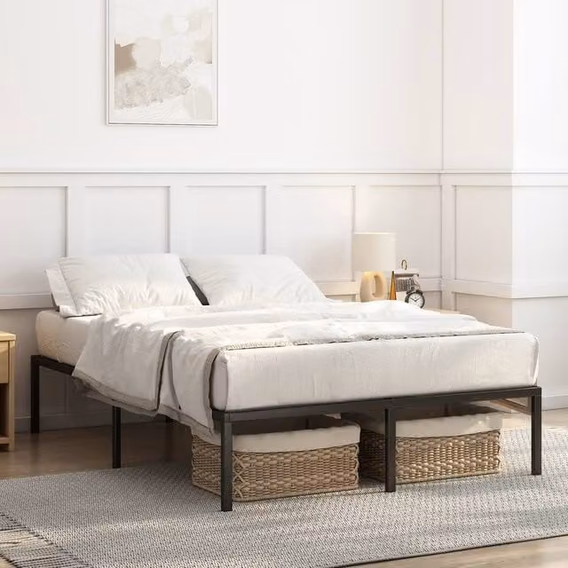 MCC Direct Florence Metal Bed Frame and Mattress Base, Black, W/D/H: 90 x 200 cm – 1