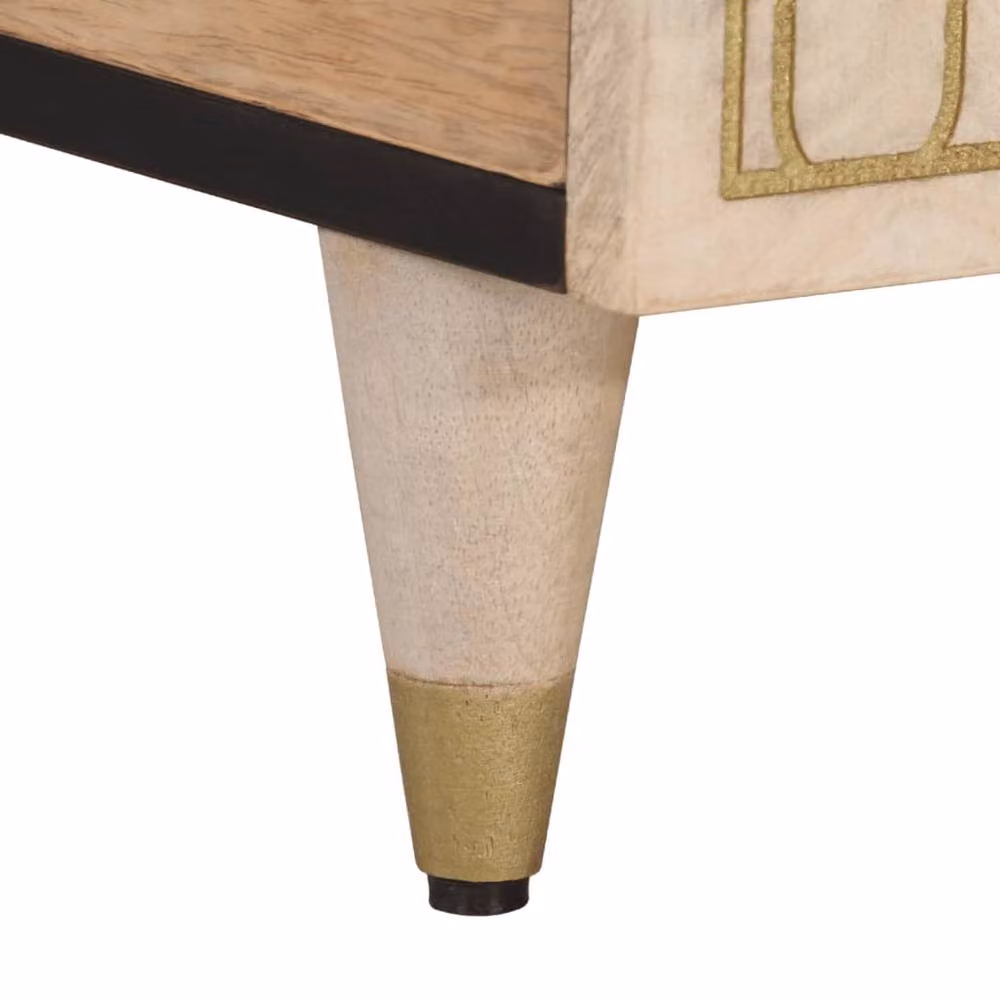 Berkfield Home Mango Wood Coffee Table in Light Brown, W: 100 cm, D: 54 cm, H: 40 cm – 4