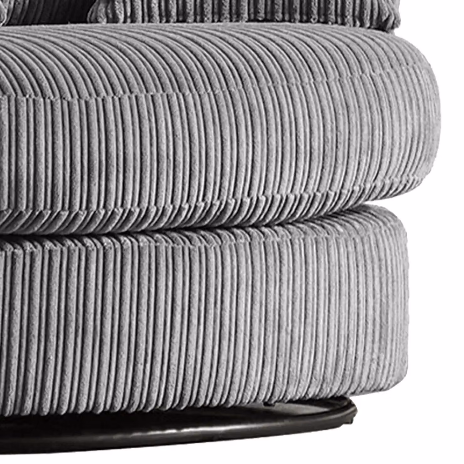 Luxor Living Grey Jumbo Cord Fabric 360 Degree Swivel Tub Chair, H 110 cm x W 80 cm x D 105 cm – 2