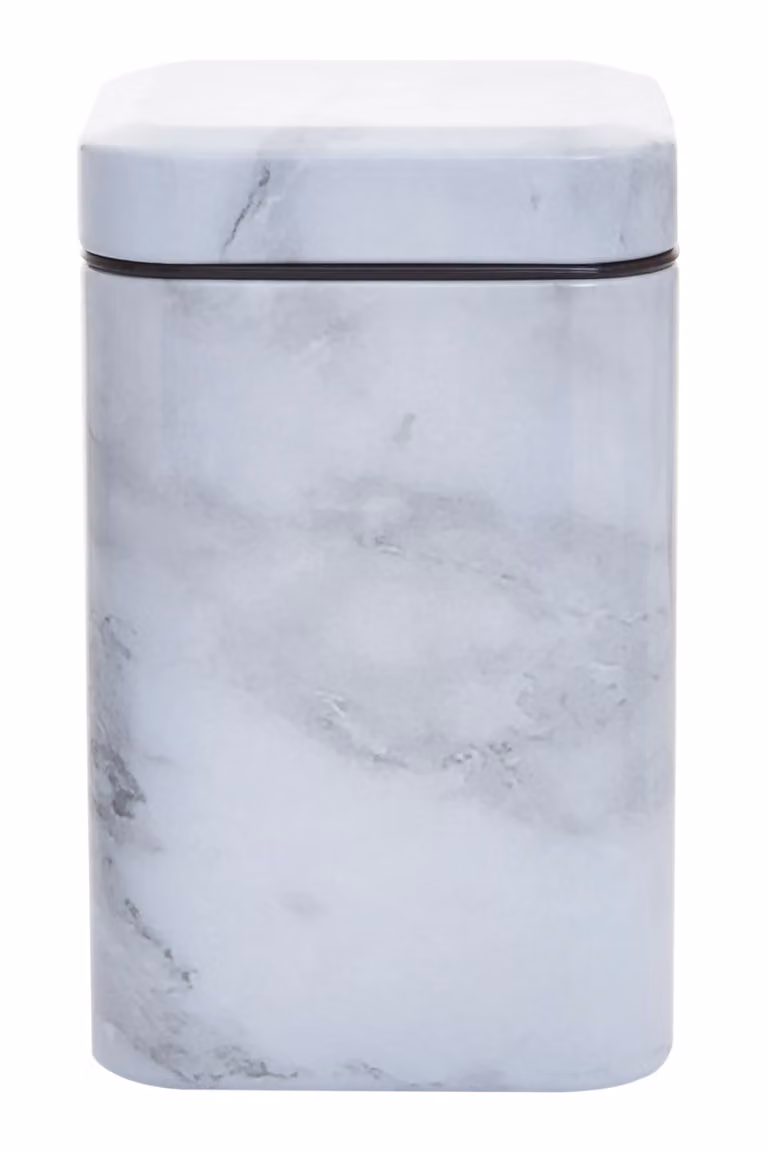 Orsina 5 Piece Marble Effect White Metal Kitchen Canister Set with Airtight Stackable Lids