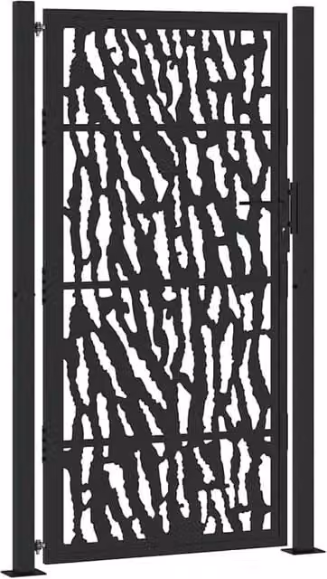 Berkfield Steel Garden Gate in Black, W: 105 cm, H: 180 cm – 1