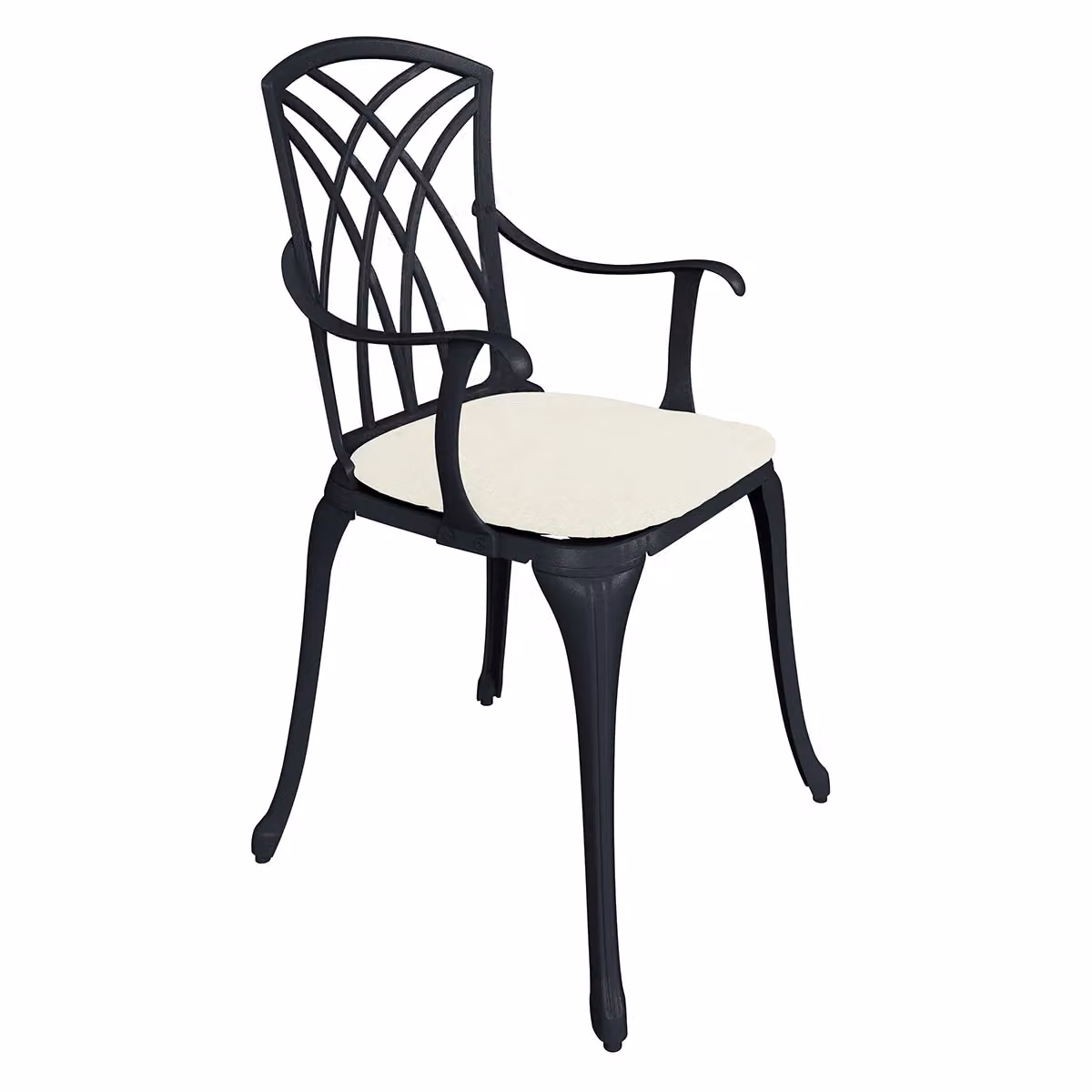 Charles Bentley 3 Piece Cast Aluminium Bistro Set with Table and 2 Arm Chairs in Brown – 3