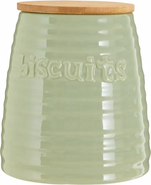 Orsina Maison by Premier Winnie Green Dolomite and Ceramic Biscuit Canister with Bamboo Lid