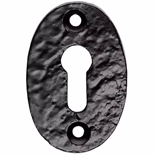 Loops Oval Shaped Escutcheon Black Antique Keyhole Cover W/D/H: 49 x 32.5 mm
