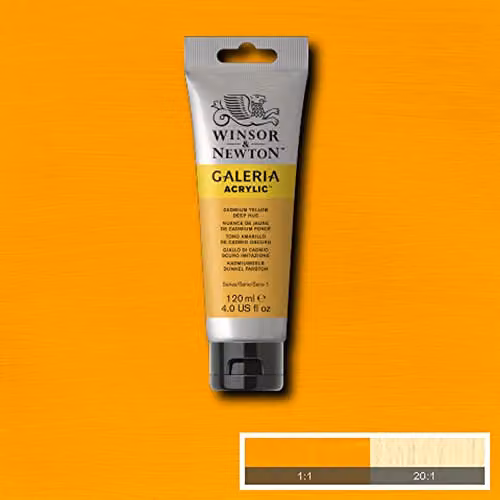 Winsor & Newton Galeria Acrylic Paint, Cadmium Yellow Deep Hue, 120ml – 2