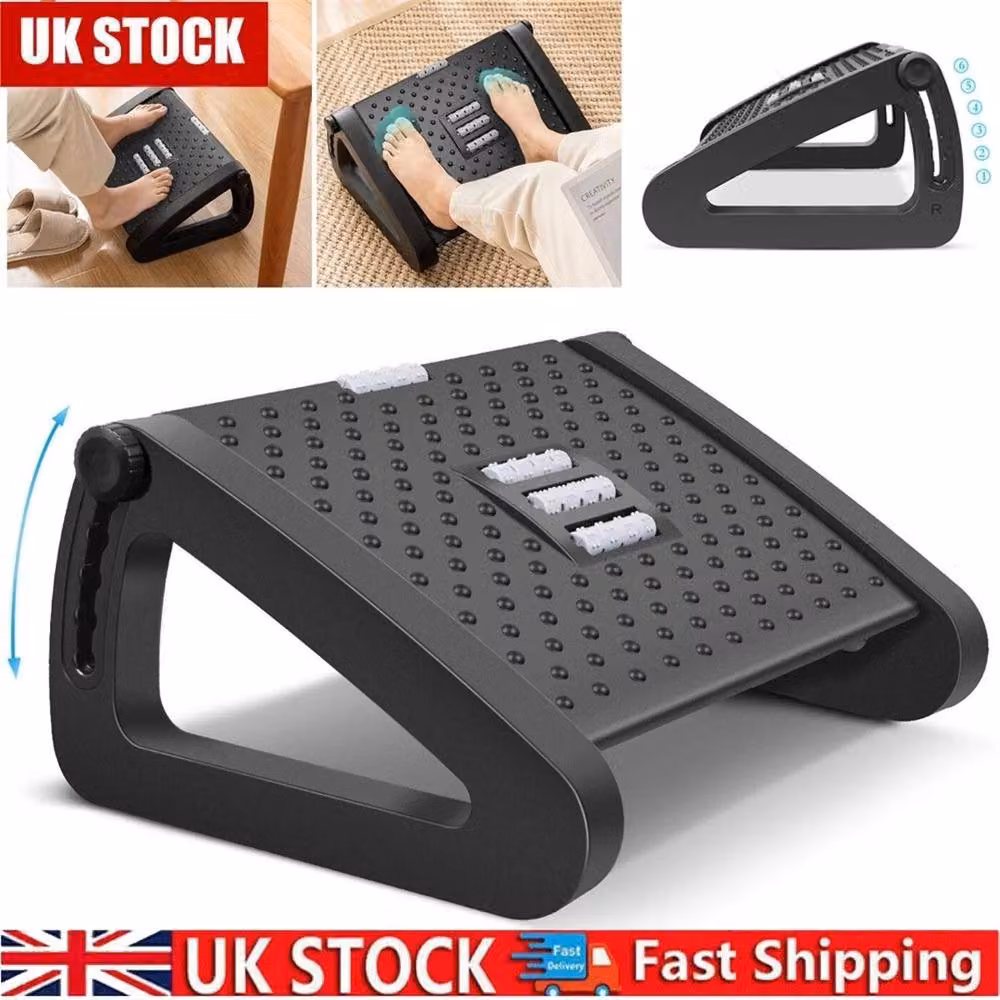 Nordara UK Ergonomic Adjustable Under Desk Foot Rest in Black – 3