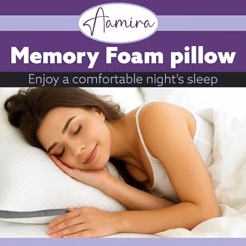 Aamira Luxury Shredded Memory Foam Orthopaedic Pillows 2 Pack with White Bamboo Covers, W/D/H: 70 x 45 cm – 2