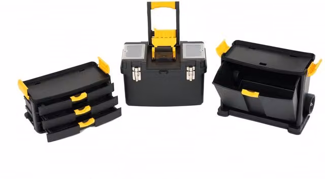Oypla Rolling Tool Box Chest Trolley - Black