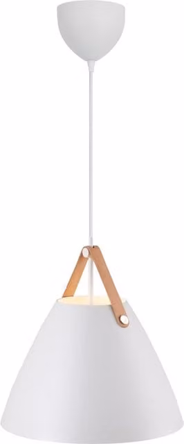 Nordlux Strap Suspended Pendant Light in White Metal with E27 Fitting, Diameter: 36 cm – 1