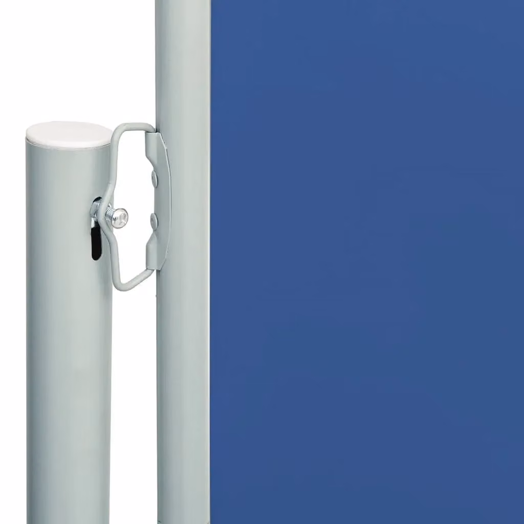 Berkfield Home Blue Retractable Side Awning with Steel Frame and Polyester Fabric, W: 117 cm, L: 600 cm – 3