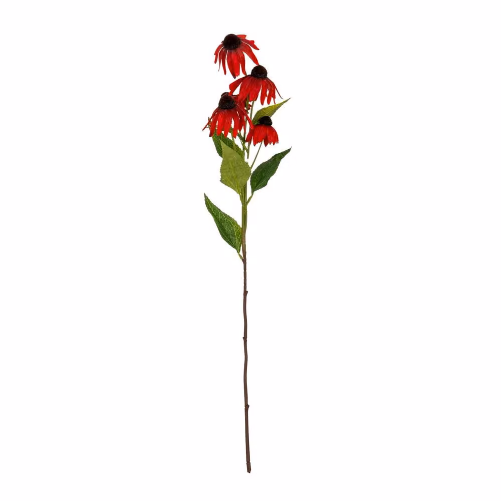 Hill Interiors Red Echinacea Artificial Flower Spray – 2