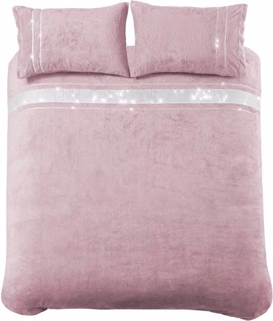 NewEdgeBlinds Pink Fleece Duvet Cover, W: 140 cm x L: 200 cm