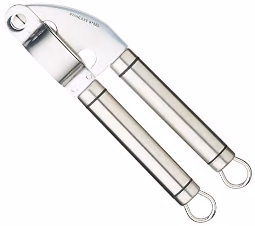 KitchenCraft Professional Oval Stainless Steel Garlic Press in Silver