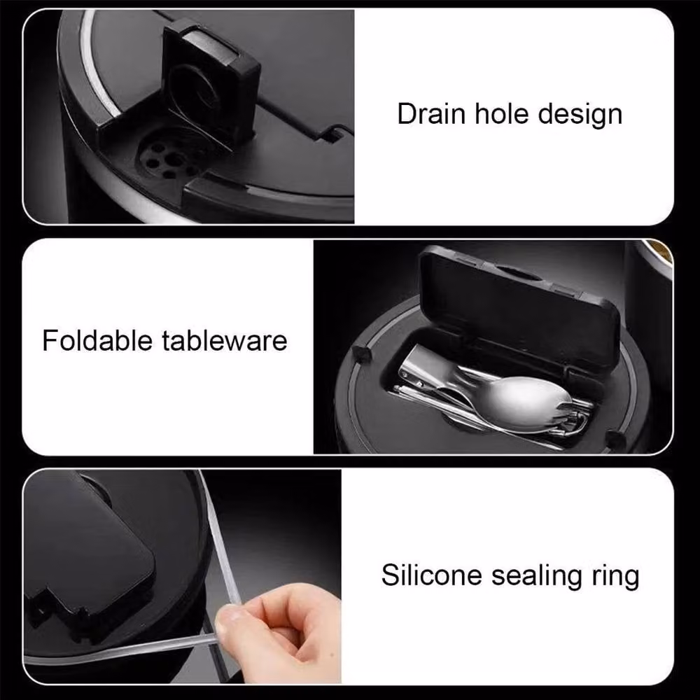 PAWNORA Black Multi Use Ramen Bowl and Stockpot with Spoon, 1.2 l – 3