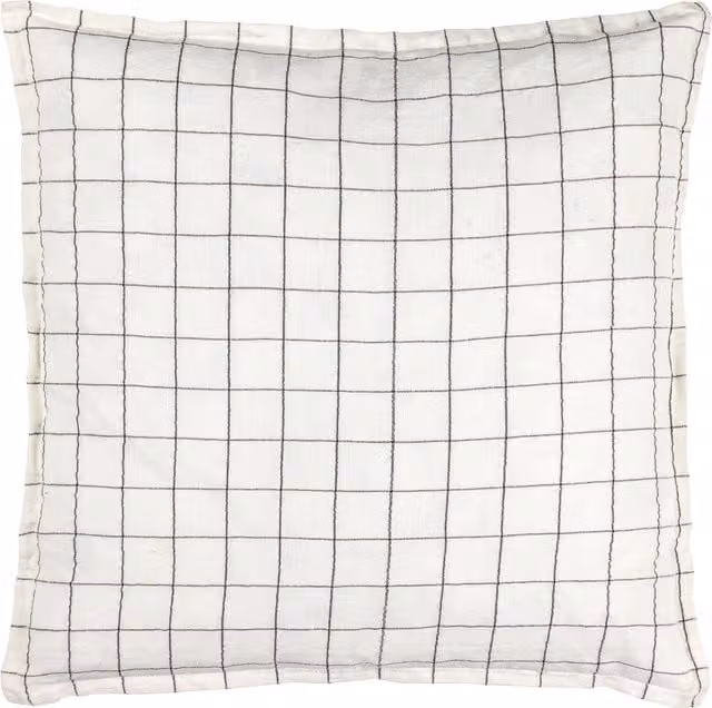 Make it a Home Linen Grid Check Feather Rich Cushion in Ecru