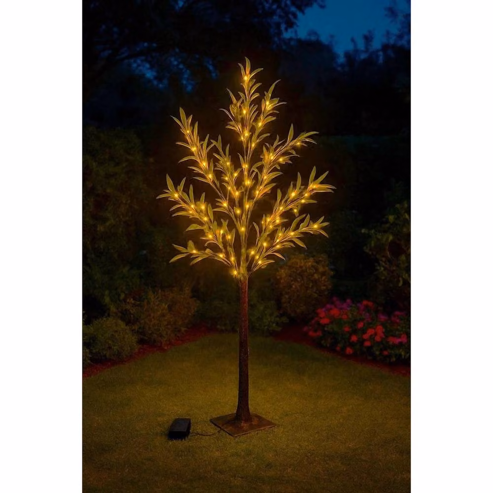 Kelvenix Solar Powered LED Olive Tree in Green with Warm White Lights – 2