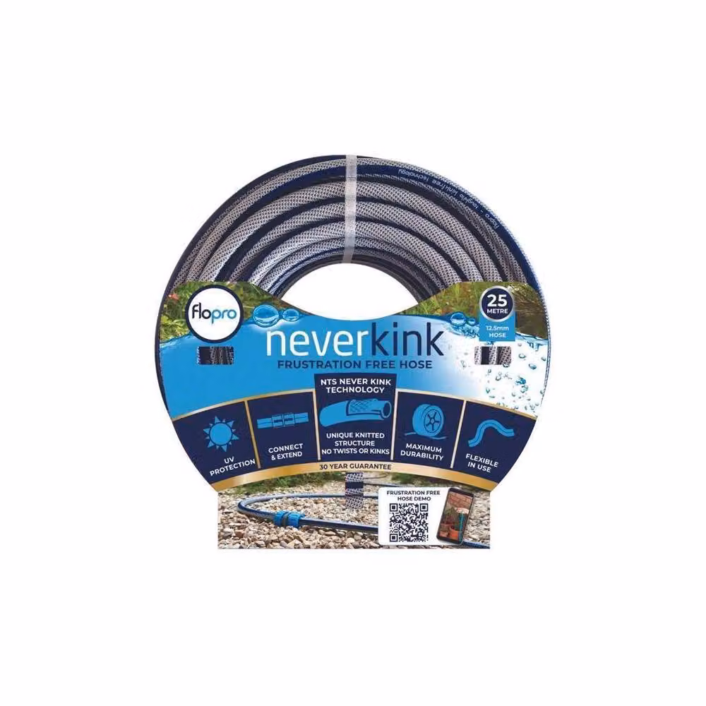 Flopro Never Kink Blue PVC Garden Hose 25m with Coupling Connector – 2