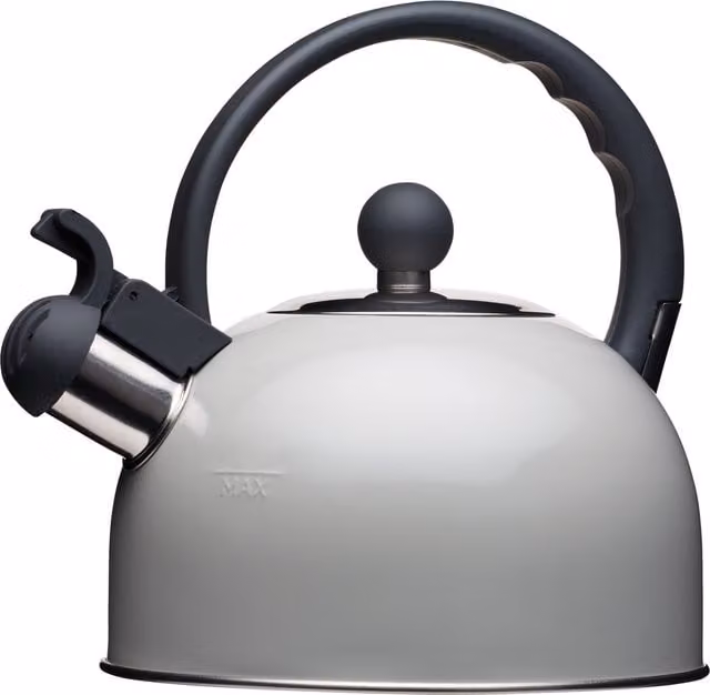 KitchenCrafts Living Nostalgia Whistling Kettle in French Grey, 1.4 Litre