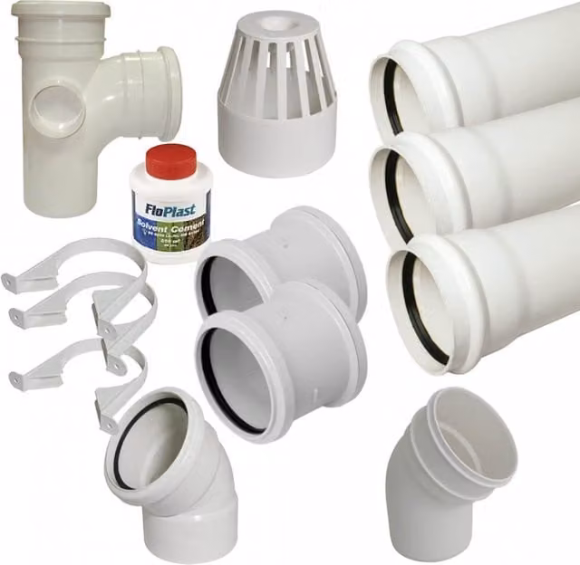 FloPlast Ring Seal Soil Stack Complete Kit with Offsets, 110mm, White