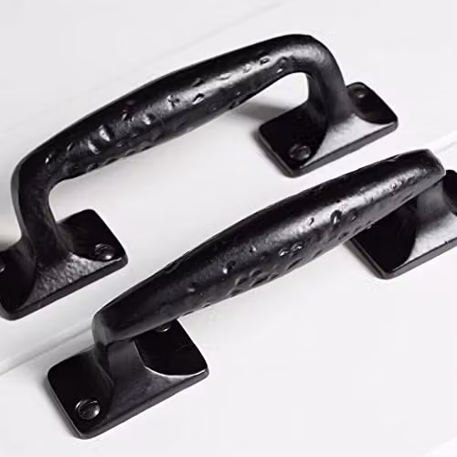 Hammer and Tongs Matt Black Forged Iron Barn Door Handle – 3