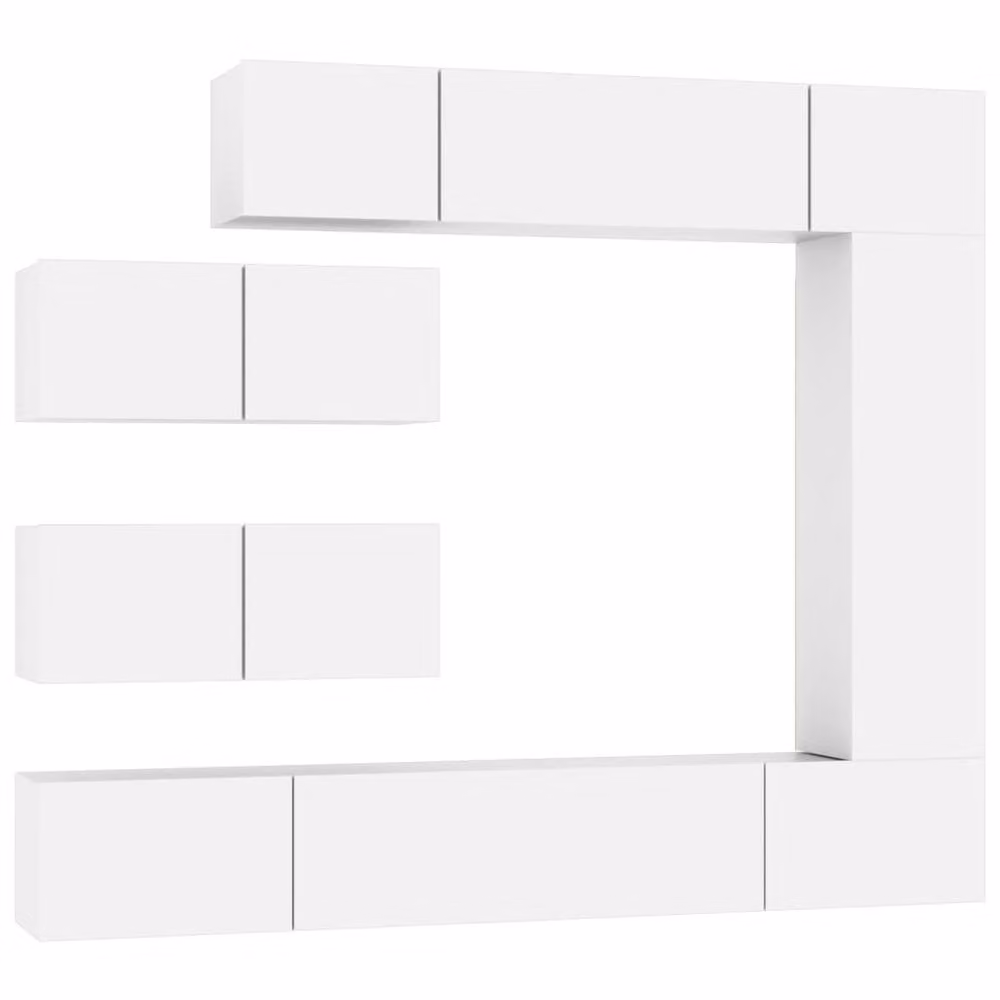 Berkfield Home 7 Piece Classic TV Cabinet Set in White Matt Engineered Wood – 2