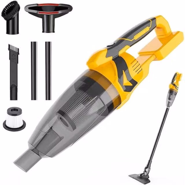Kelvenix 15kPa Brushless Cordless Handheld Vacuum in Yellow with Washable Filter and Pet Hair Function – 1