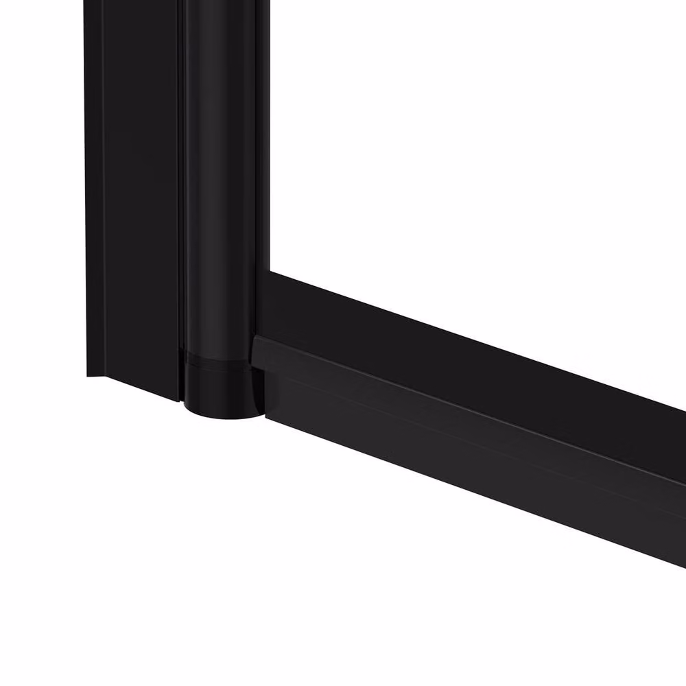 Living and Home Clear Tempered Glass Pivot Bath Shower Screen in Black – 7