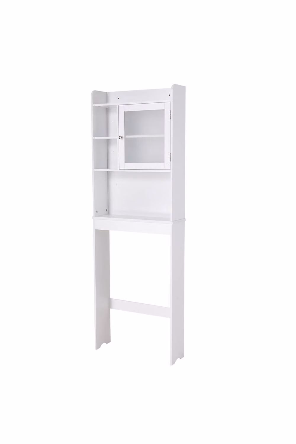Living and Home White Freestanding Over The Toilet Bathroom Storage Cabinet with Adjustable Shelves – 2