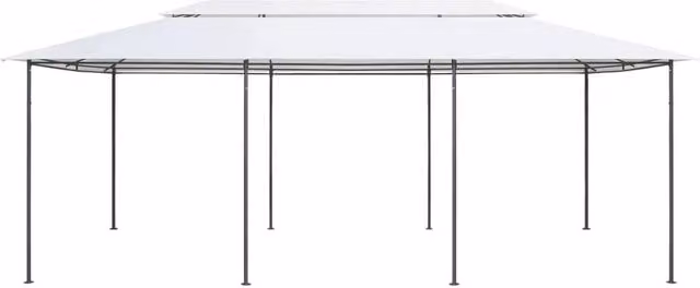 Berkfield Home White Gazebo W: 600 cm, D: 298 cm, H: 270 cm – 1